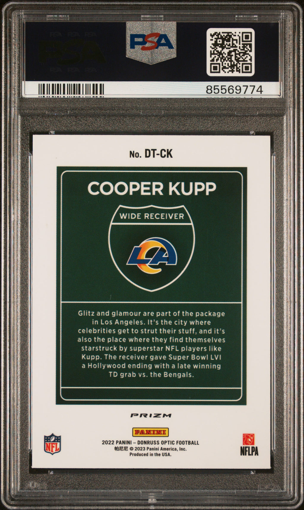 Cooper Kupp 2022 Optic DOWNTOWN SSP CASE HIT Los Angeles Rams PSA 9