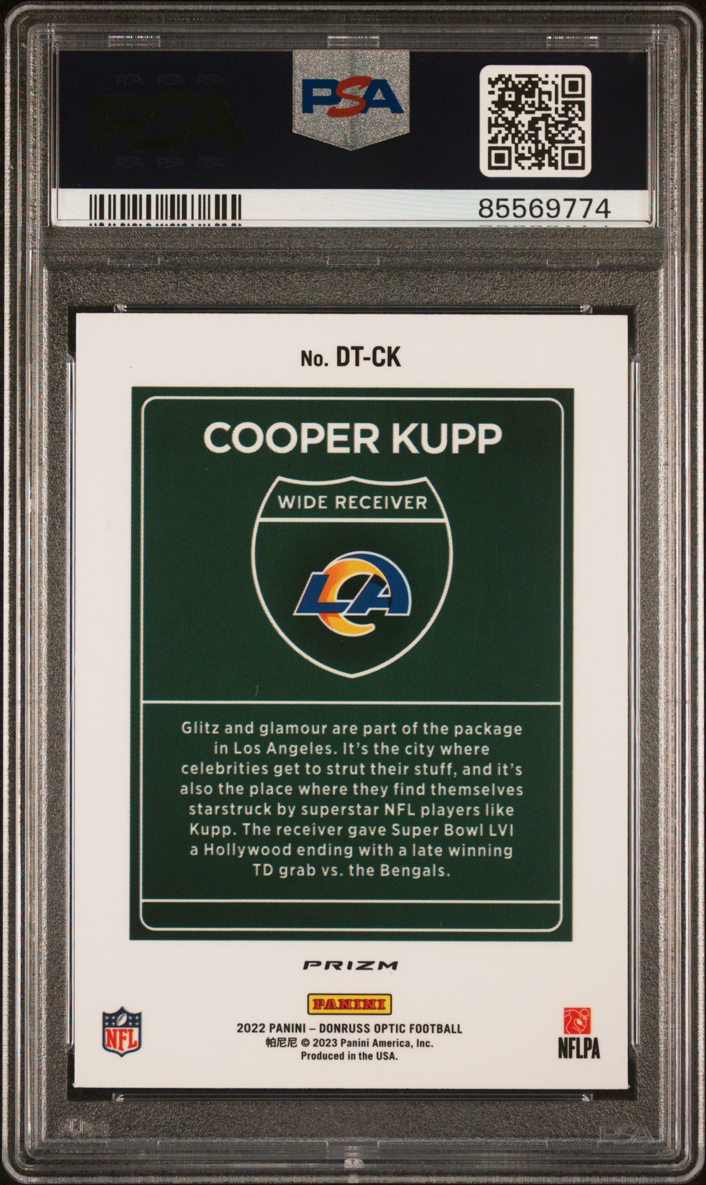 Cooper Kupp 2022 Optic DOWNTOWN SSP CASE HIT Los Angeles Rams PSA 9