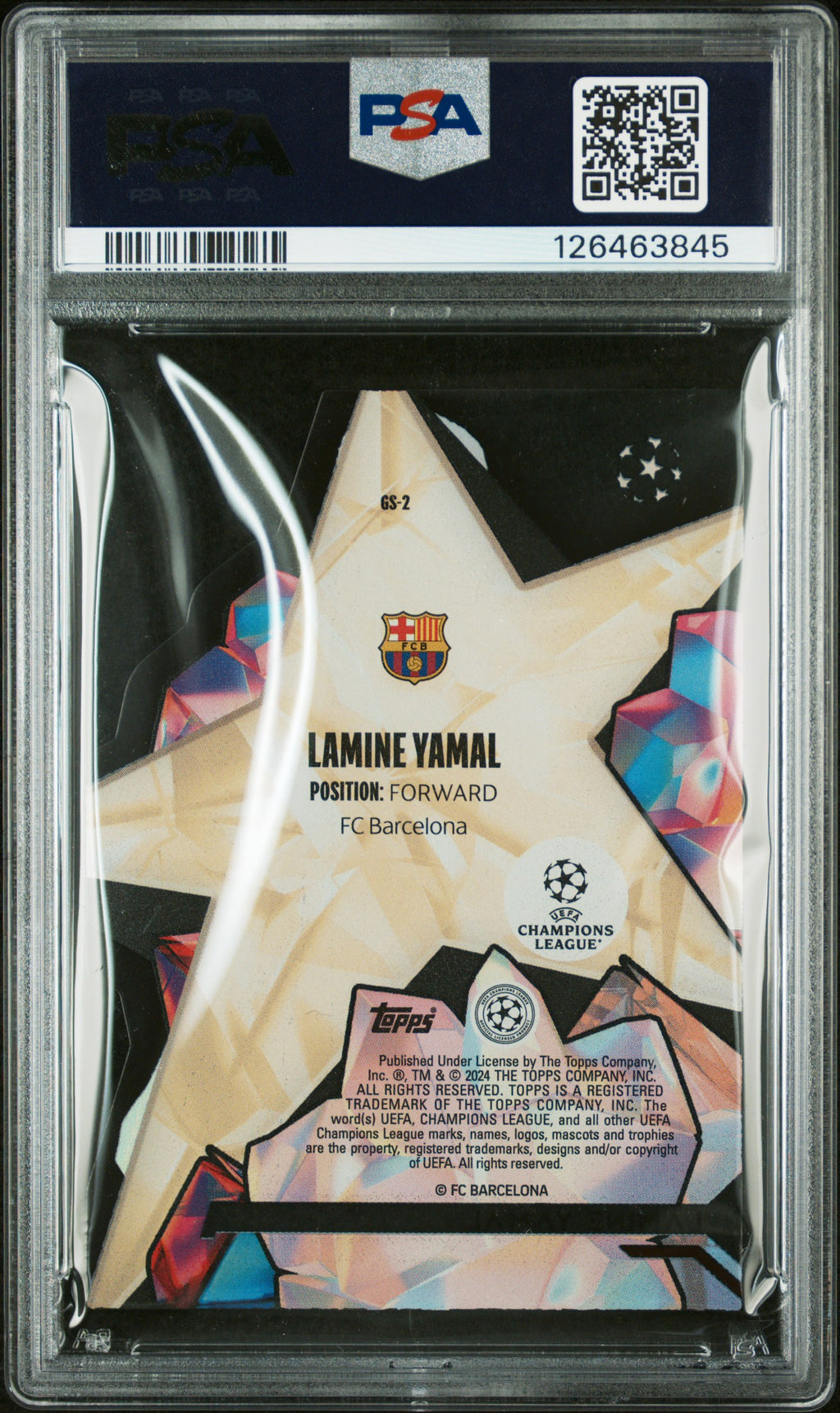 Lamine Yamal 2023-24 Topps Crystal Gold Star Die Cut Rookie RC Barcelona PSA 9