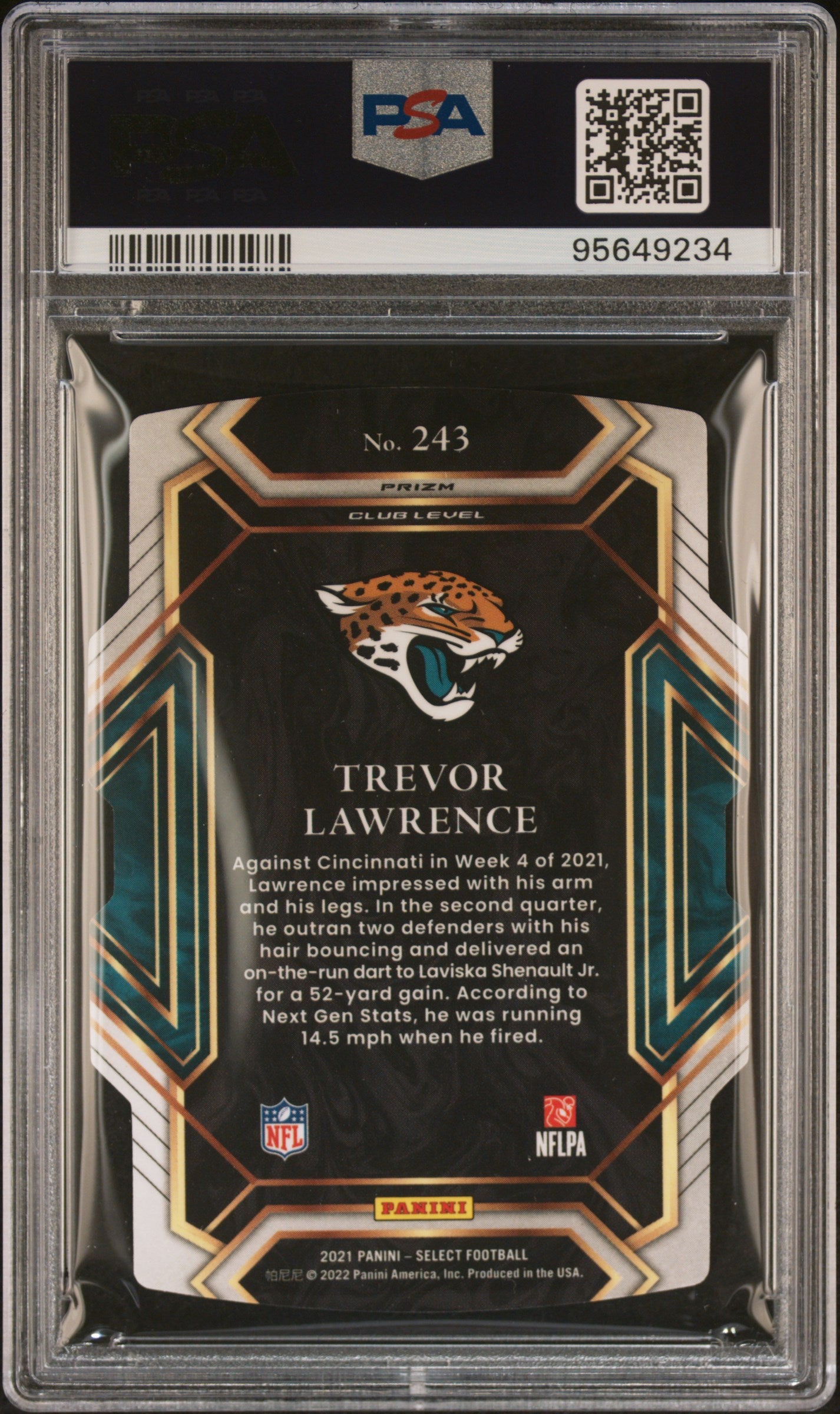 Trevor Lawrence 2021 Select Die Cut Black Gold Prizm Rookie RC Jaguars PSA 10