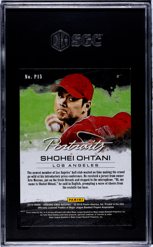 Shohei Ohtani 2018 Diamond Kings Portraits Rookie RC Los Angeles Angels SGC 10