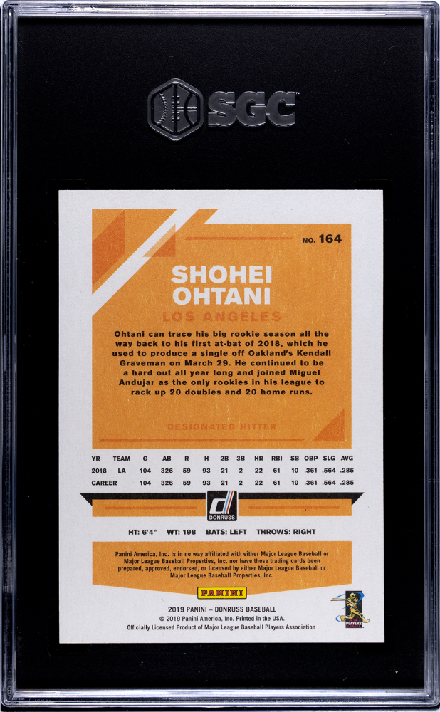 Shohei Ohtani 2019 Donruss Independence Day Los Angeles Angels SGC 9.5