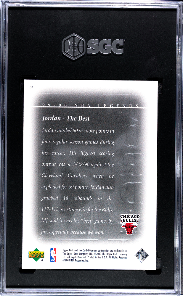 Michael Jordan 1999 Upper Deck NBA Legends Commemorative Collection 7/50 SGC 9