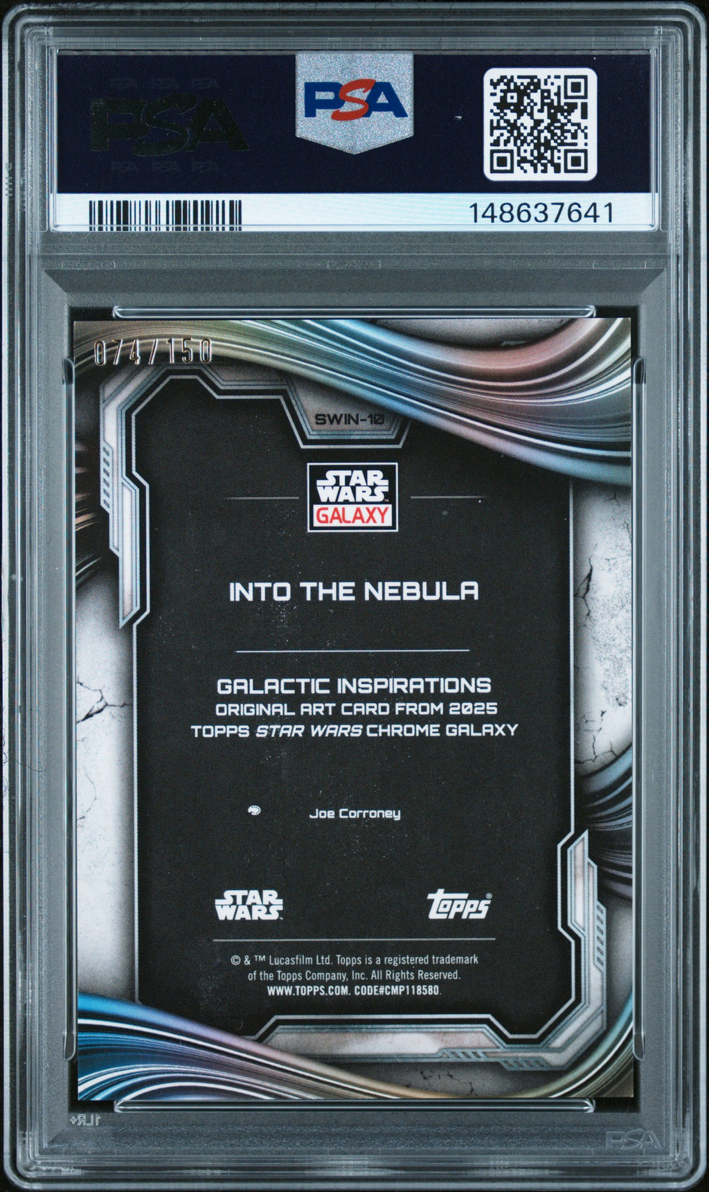 Into The Nebula 2025 Topps Chrome Star Wars Galaxy Atomic Refractor /150 PSA 9