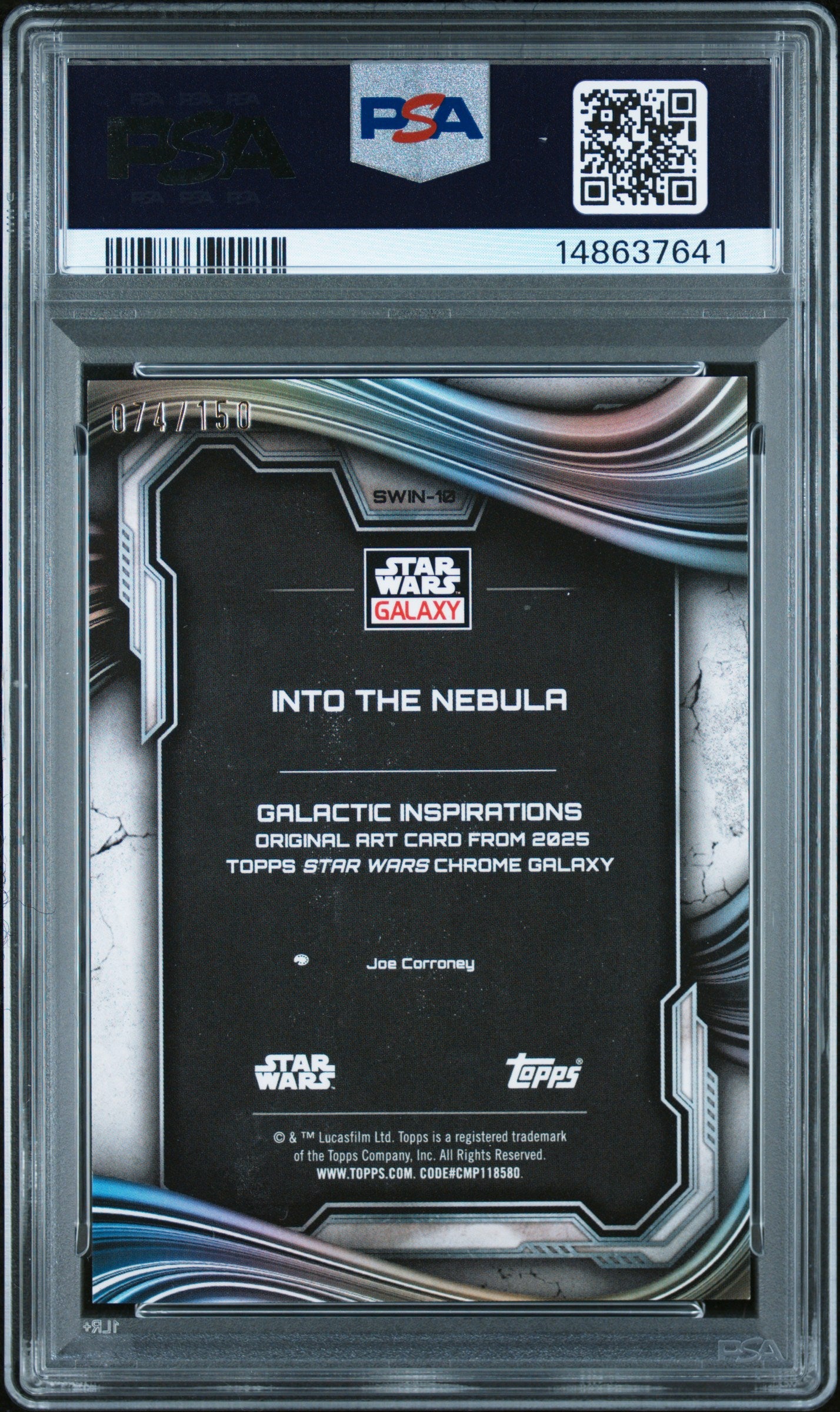 Into The Nebula 2025 Topps Chrome Star Wars Galaxy Atomic Refractor /150 PSA 9