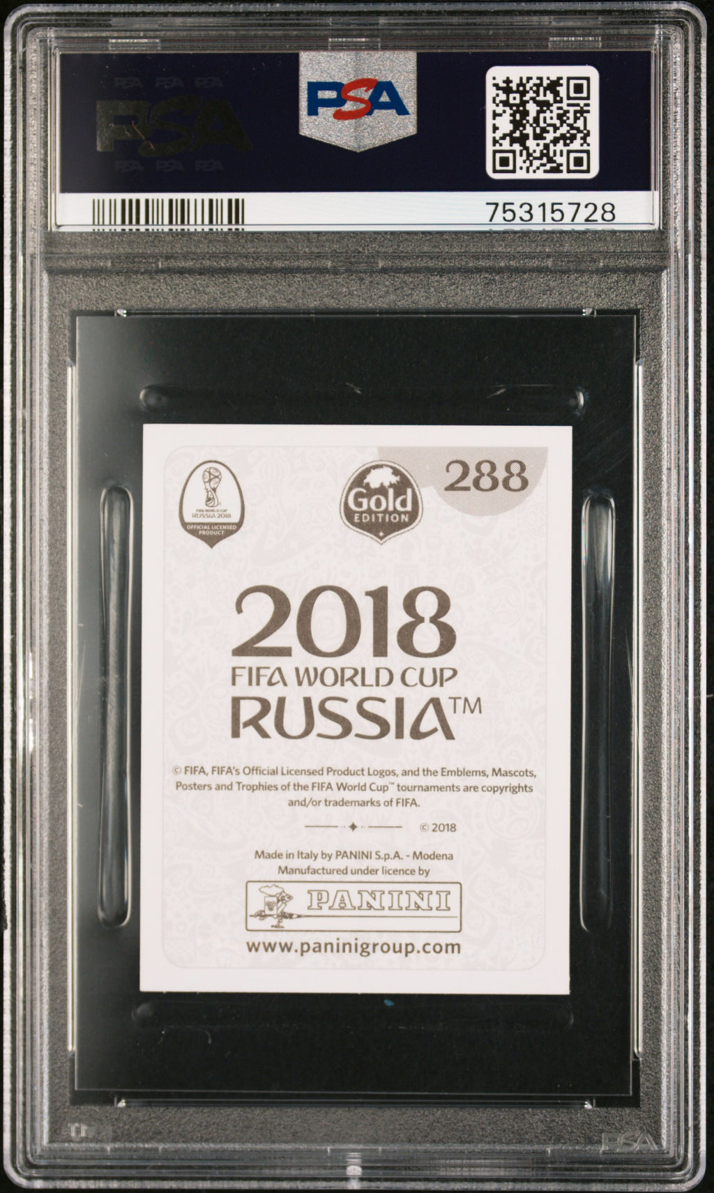 Lionel Messi 2018 Panini World Cup Stickers GOLD FC Barcelona #288 PSA 9