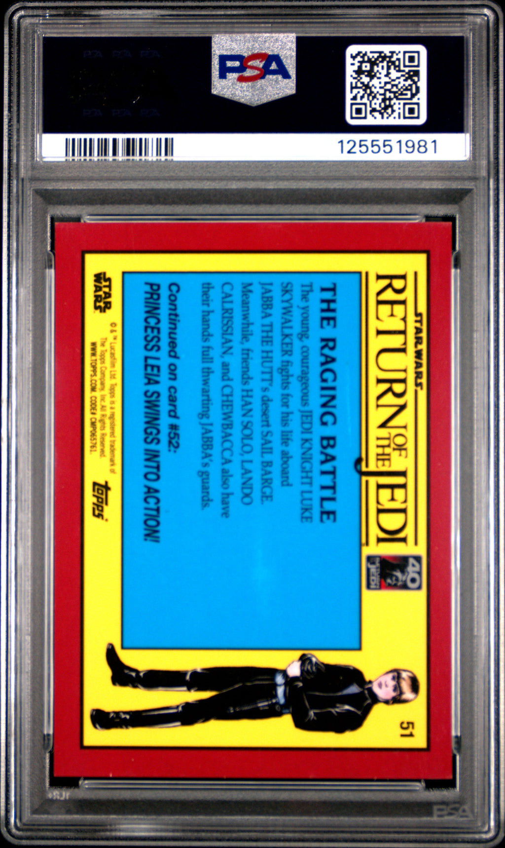 Luke Skywalker 2023 Topps Chrome Sapphire Star Wars Raging Battle /60 #51 PSA 9