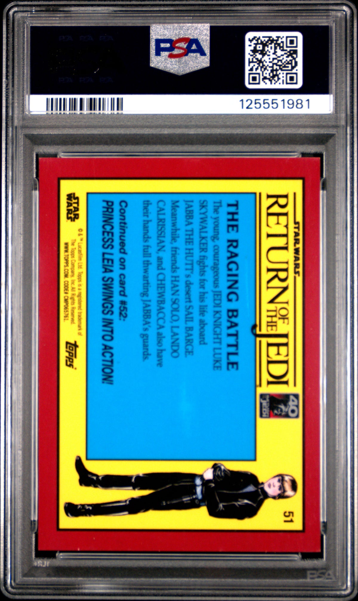 Luke Skywalker 2023 Topps Chrome Sapphire Star Wars Raging Battle /60 #51 PSA 9