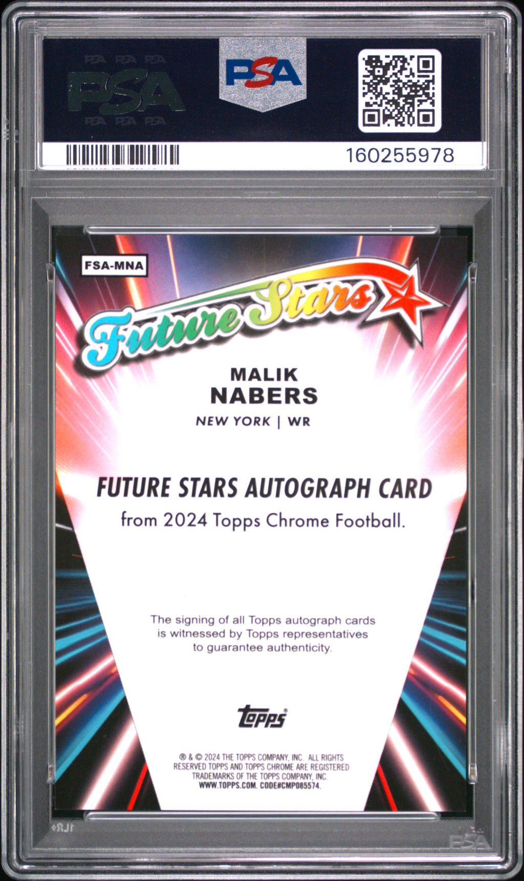 Malik Nabers 2024 Topps Chrome GOLD Auto Autograph RC NY Giants 33/50 PSA 9