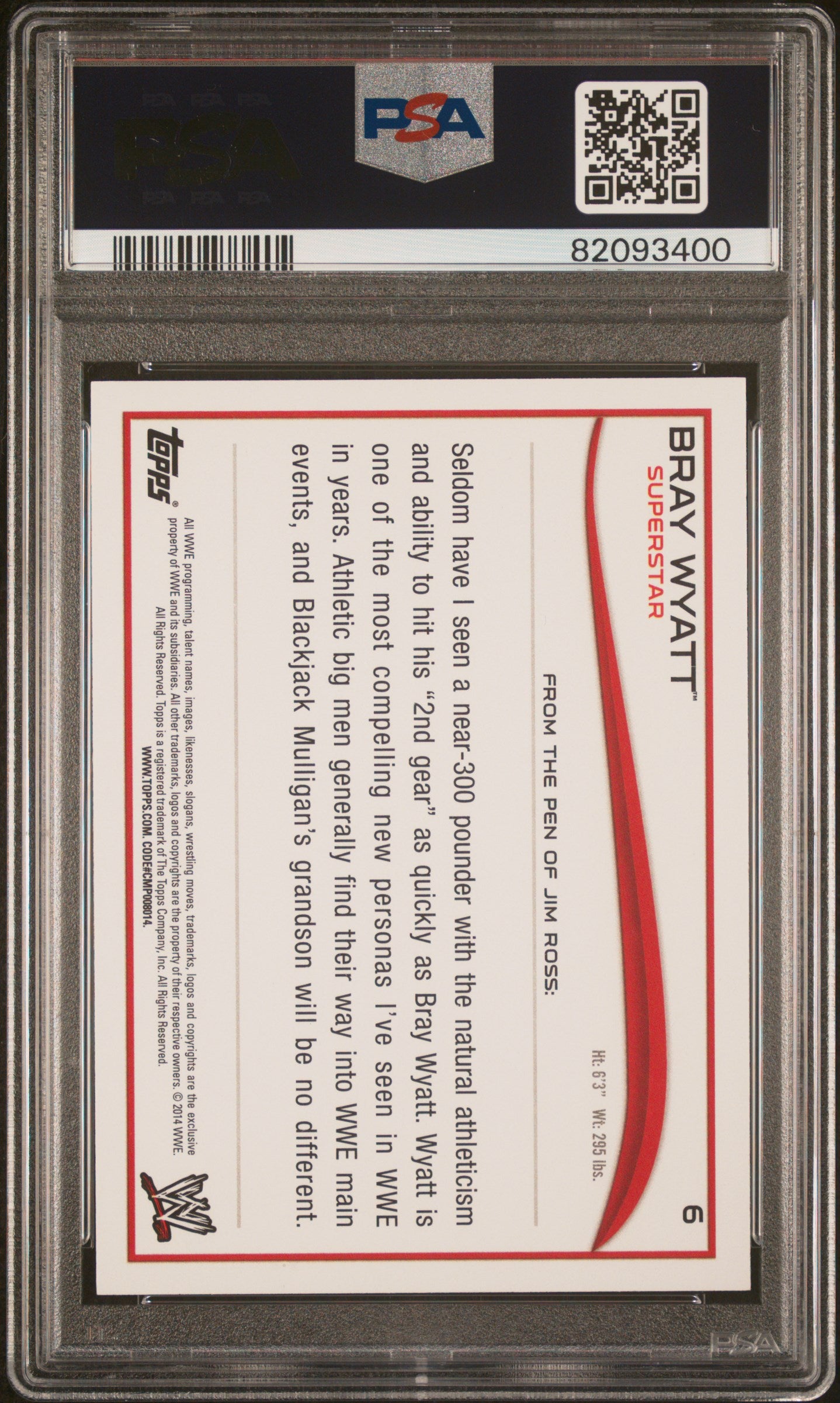 Bray Wyatt 2014 Topps WWE Rookie RC Wrestling #6 PSA 10