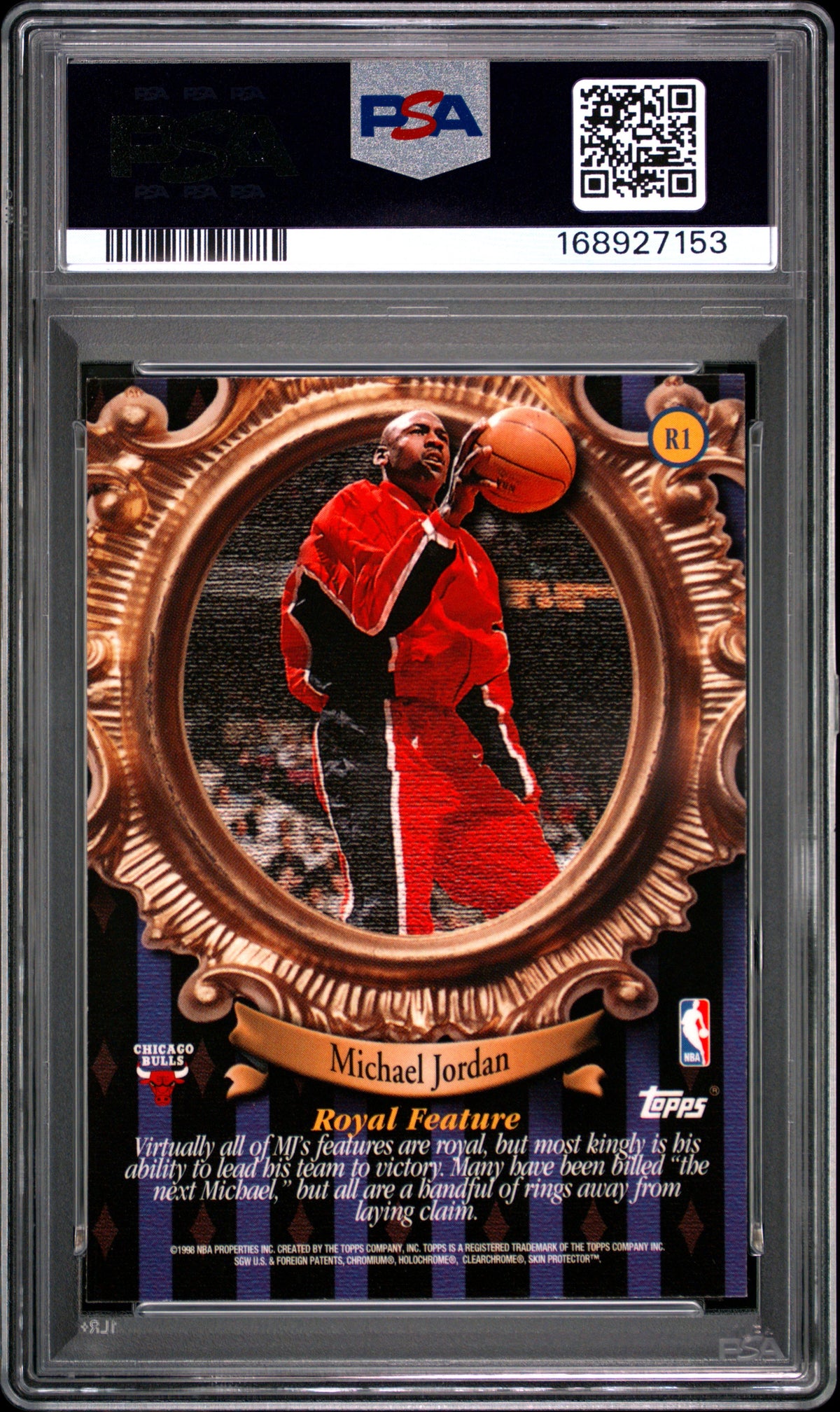 Michael Jordan 1998 Topps Roundball Royalty Chicago Bulls #R1 PSA 9