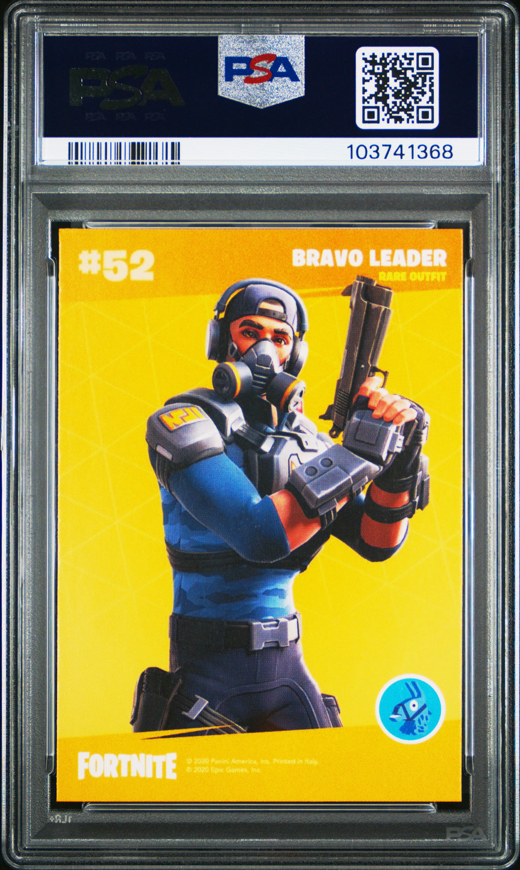 Bravo Leader 2020 Panini Fortnite Holofoil Italy #52 PSA 8