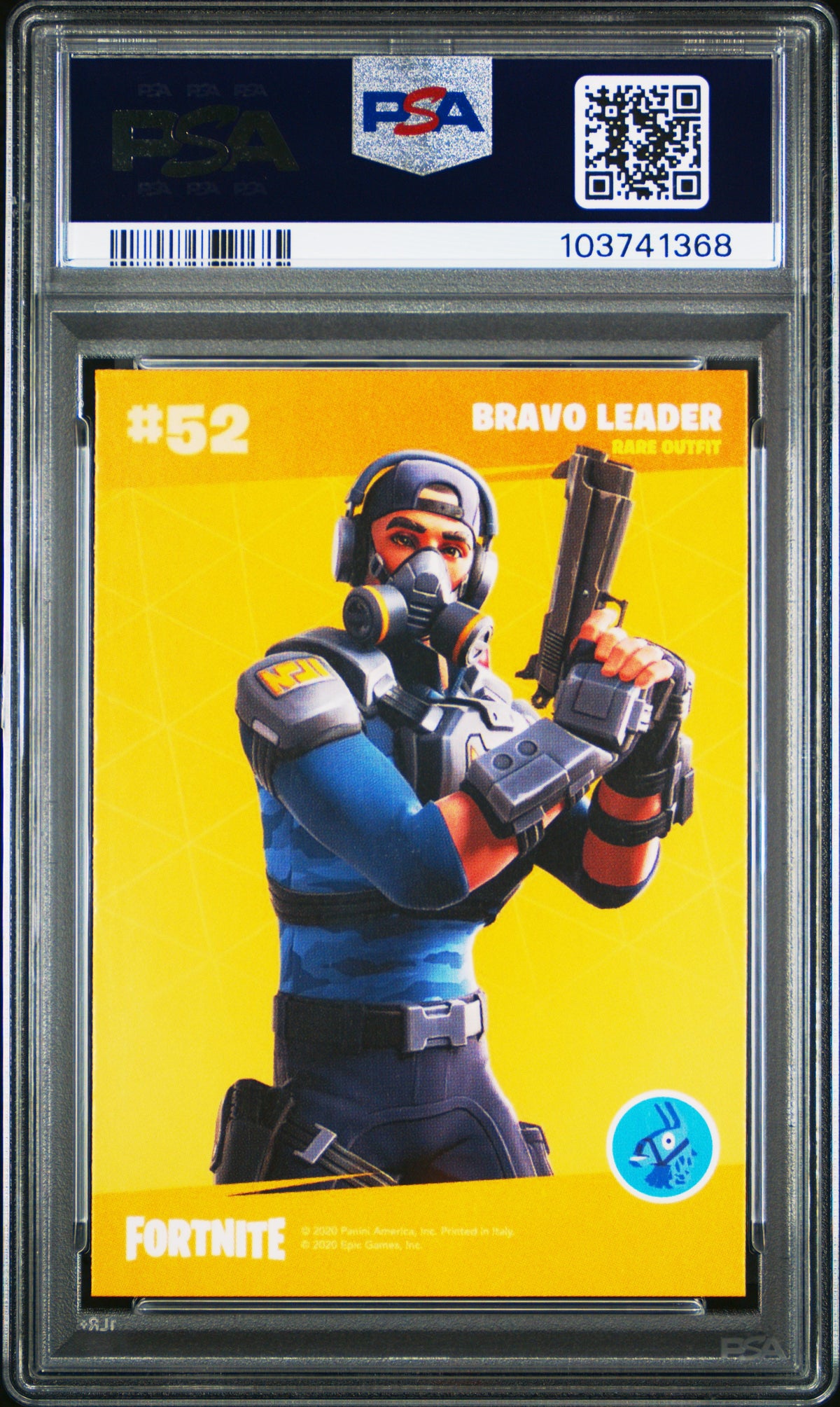Bravo Leader 2020 Panini Fortnite Holofoil Italy #52 PSA 8