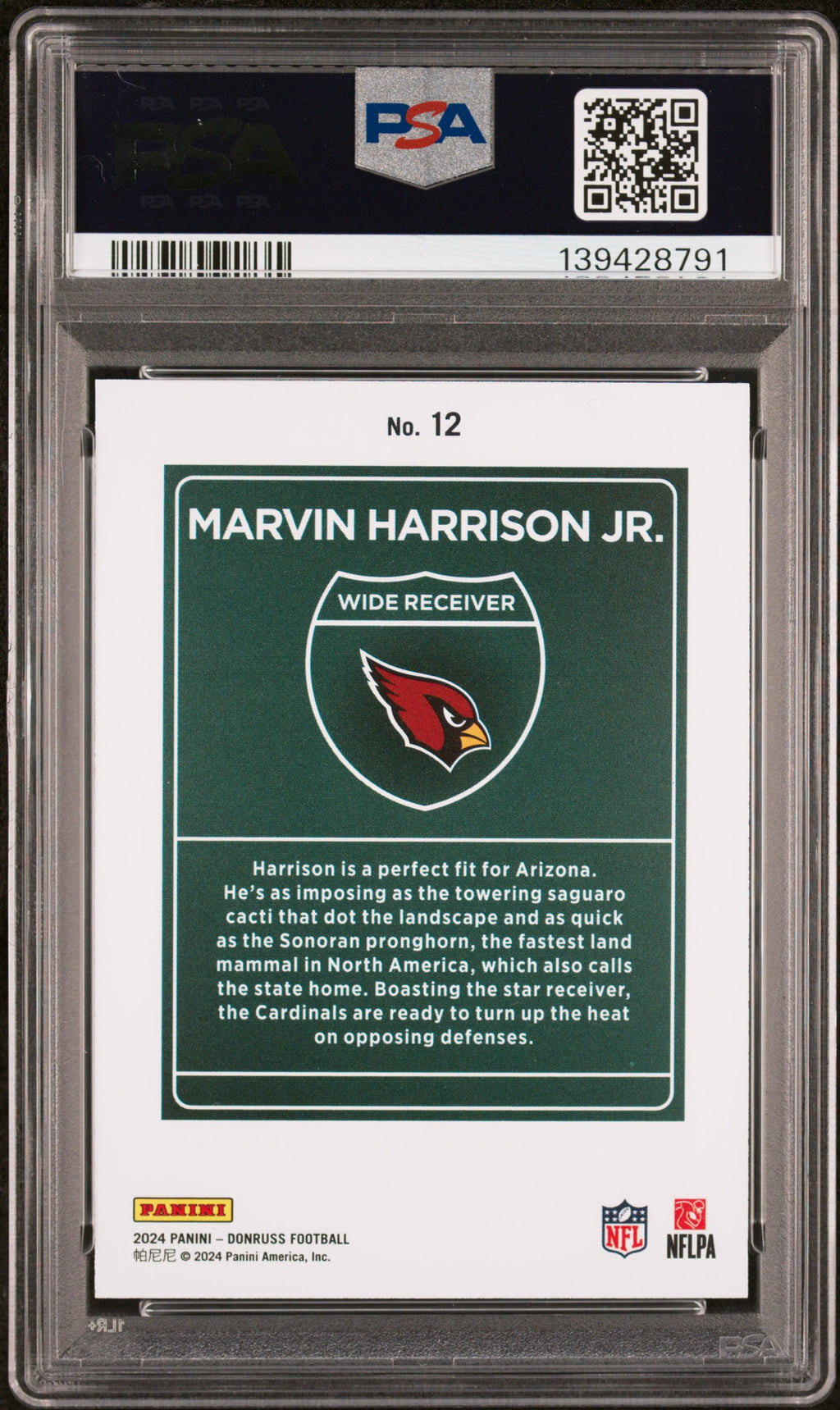 Marvin Harrison Jr. 2024 Donruss DOWNTOWN! Rookie CASE HIT Cardinals PSA 10