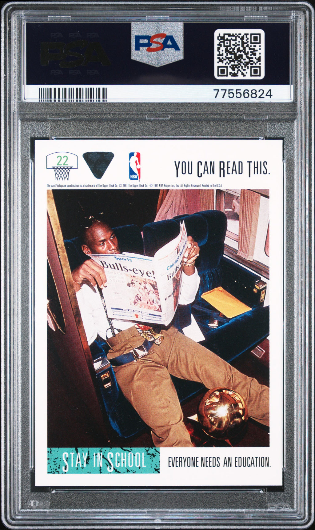 Michael Jordan 1991 Upper Deck Card Chicago Bulls #22 PSA 10