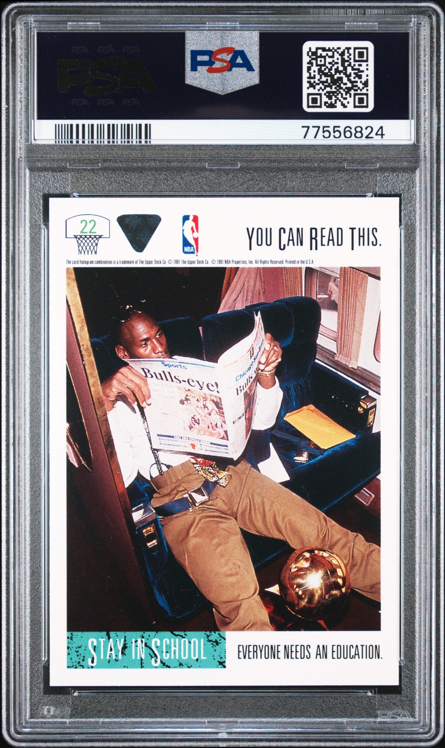 Michael Jordan 1991 Upper Deck Card Chicago Bulls #22 PSA 10