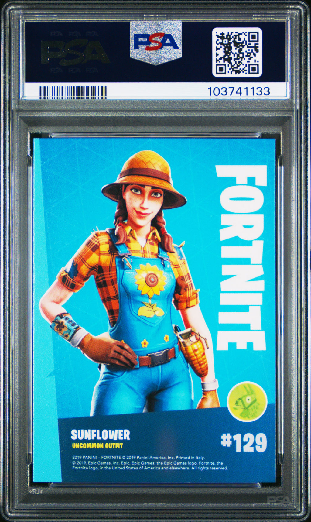 Sunflower  2019 Panini Fortnite Italy #129 PSA 8