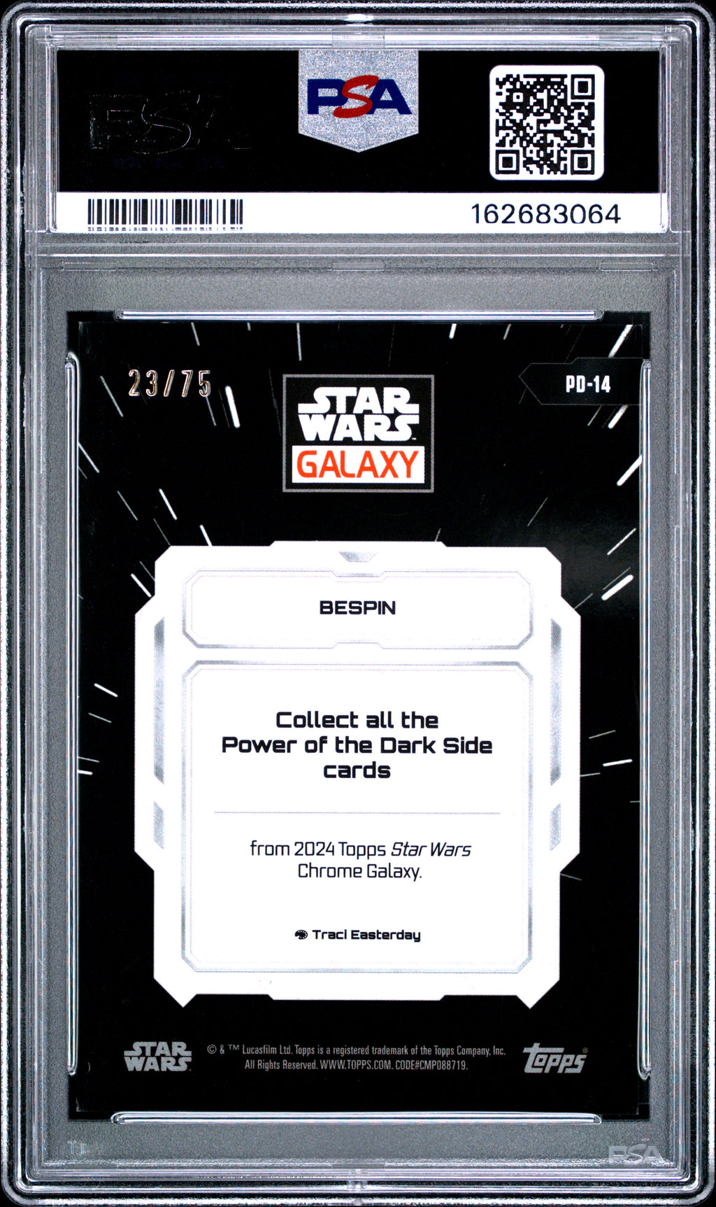 Bespin 2024 Topps Star Wars Galaxy Power Of The Dark Side Prism 23/75 PSA 10