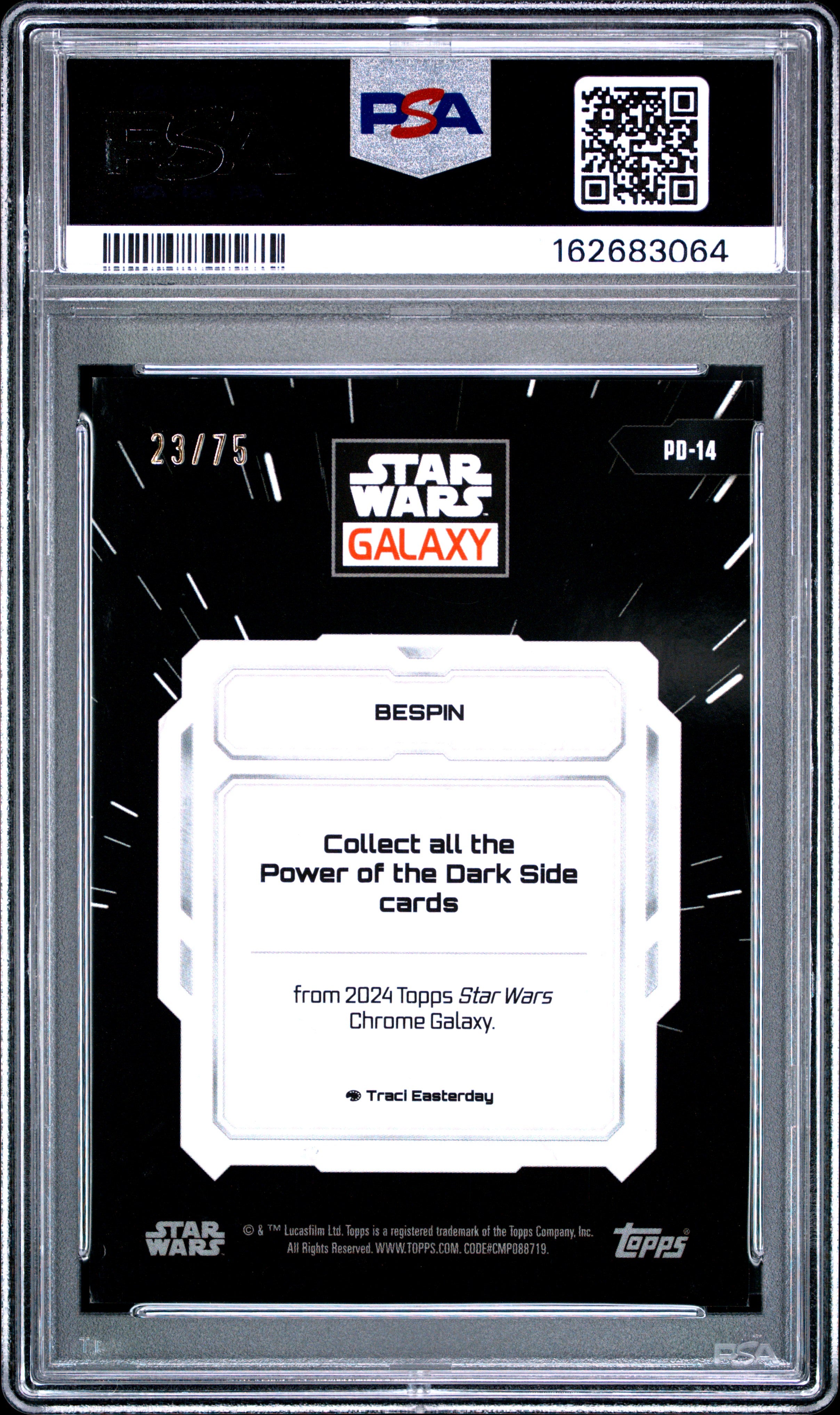 Bespin 2024 Topps Star Wars Galaxy Power Of The Dark Side Prism 23/75 PSA 10