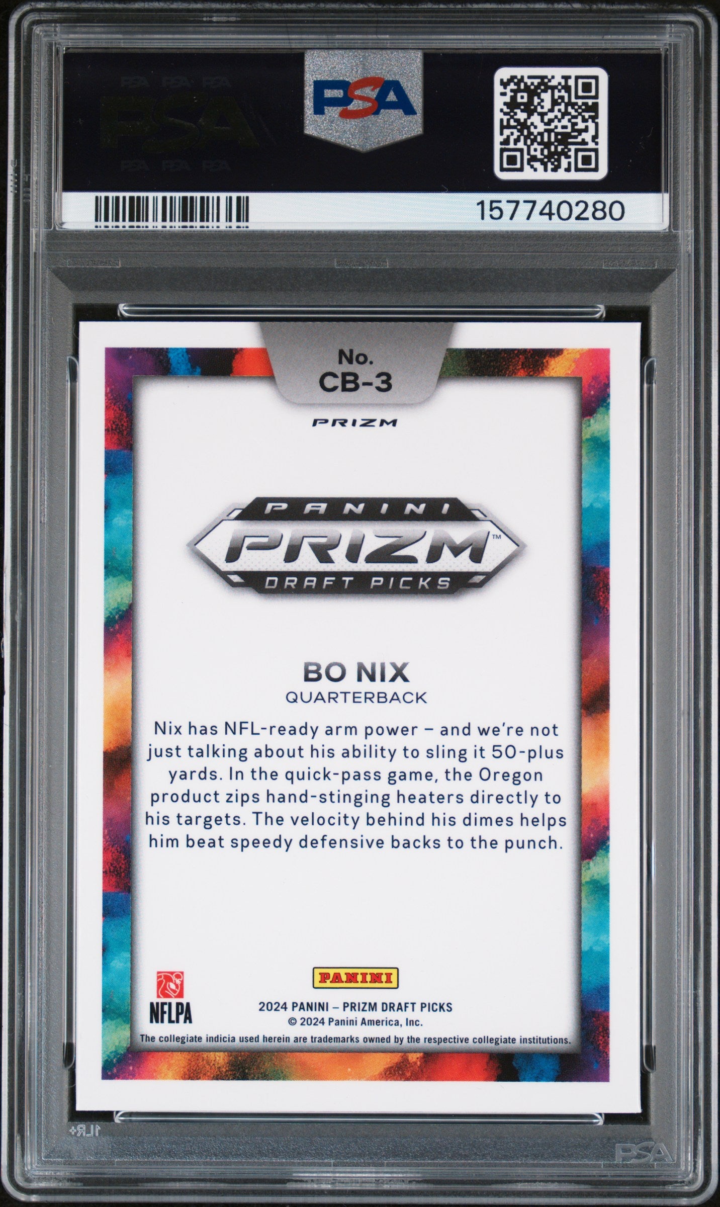 Bo Nix 2024 Prizm Draft Black Color Blast SSP CASE HIT RC Oregon Broncos PSA 10