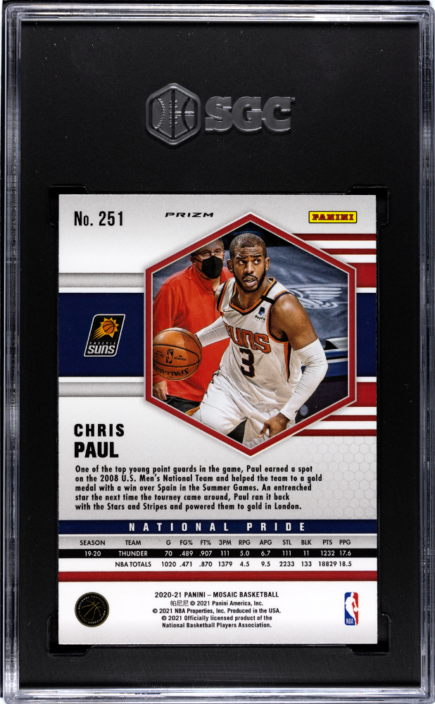 Chris Paul 2020-21 Mosaic National Pride GOLD Wave Prizm SSP Suns SGC 9.5
