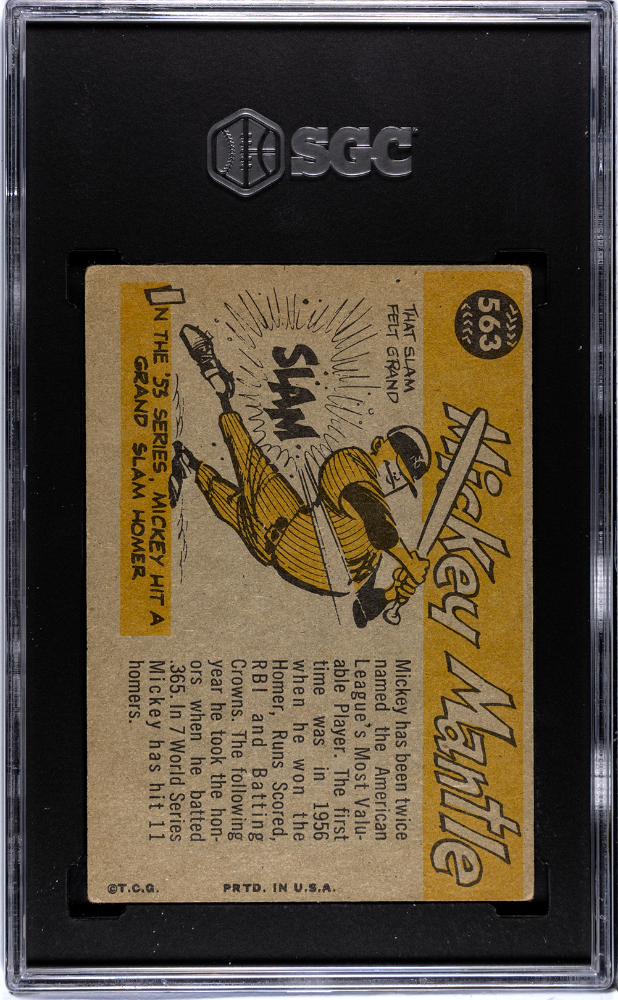 Mickey Mantle 1960 Topps All Star New York Yankees #563 SGC 3