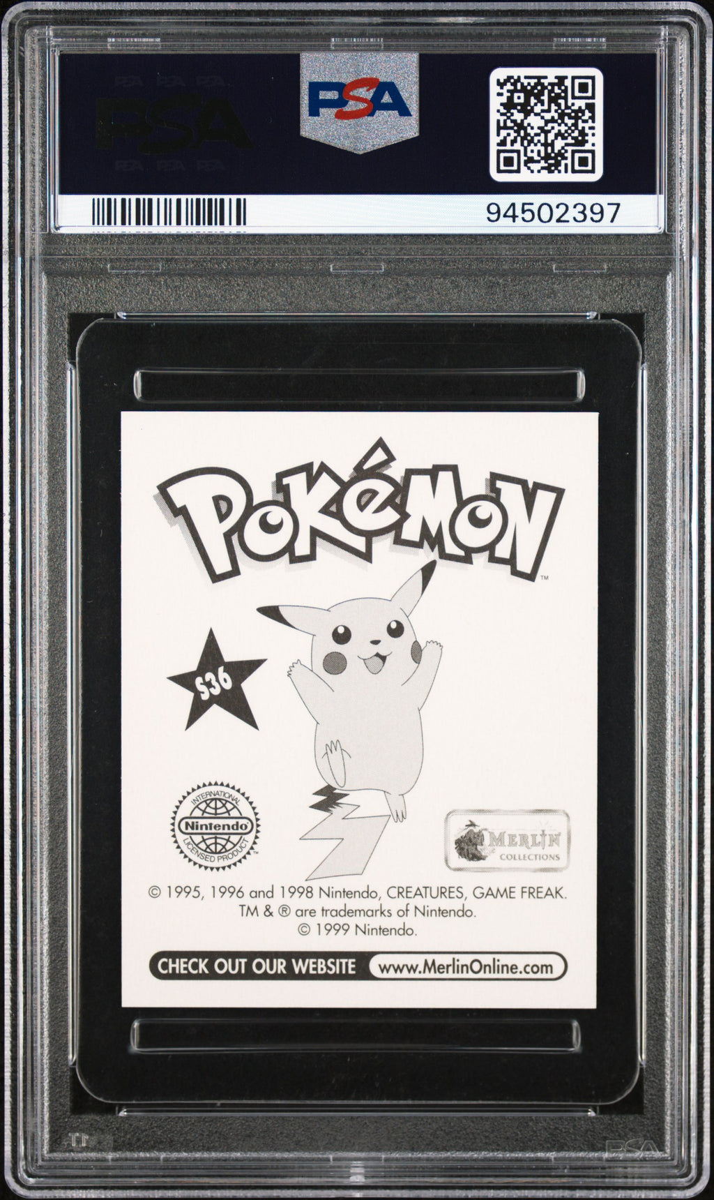 James 1999 Merlin Pokemon Prism #S36 PSA 9