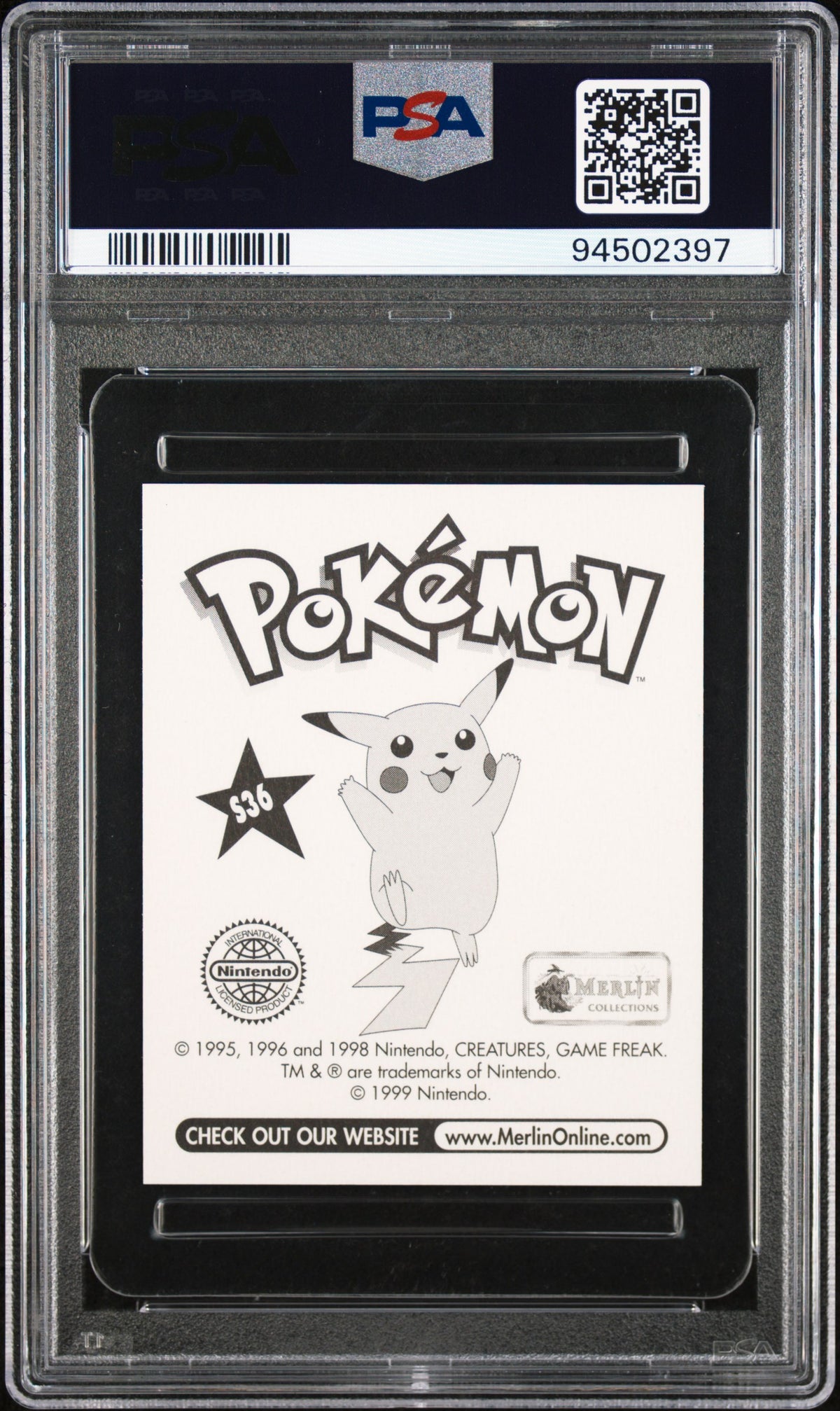 James 1999 Merlin Pokemon Prism #S36 PSA 9