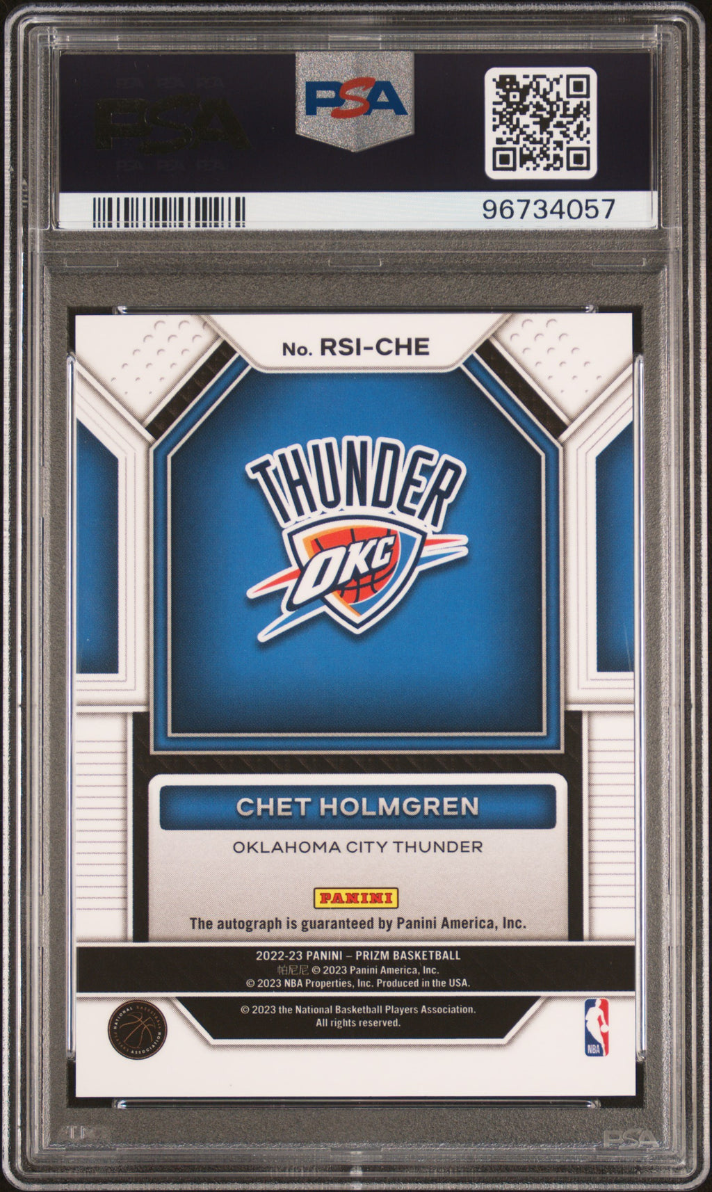 Chet Holmgren 2022 Panini Prizm Rookie Signatures PSA 9