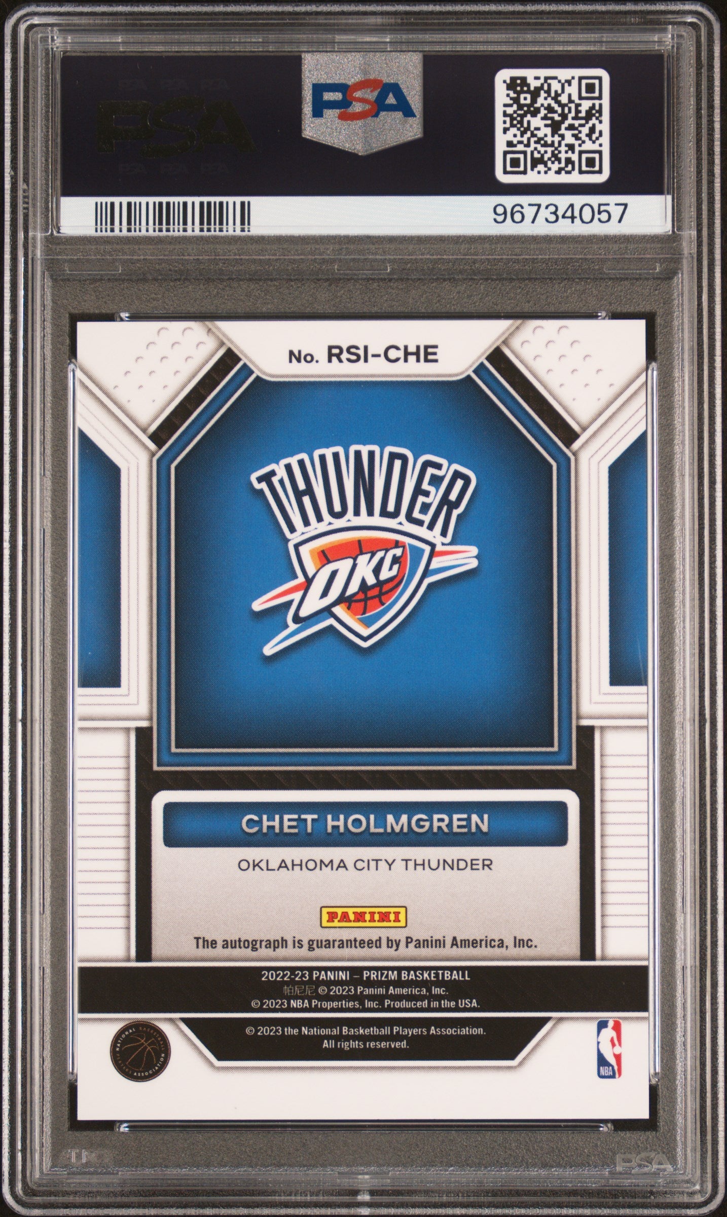 Chet Holmgren 2022 Panini Prizm Rookie Signatures PSA 9
