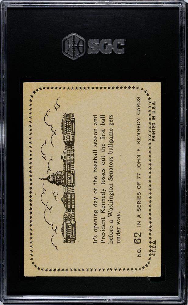 John F Kennedy 1964 Topps Jfk It's Opening Day Tosses #62 SGC 5