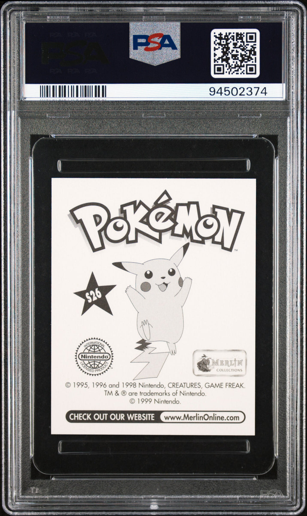 Ash 1999 Merlin Pokemon Prism #S26 PSA 9