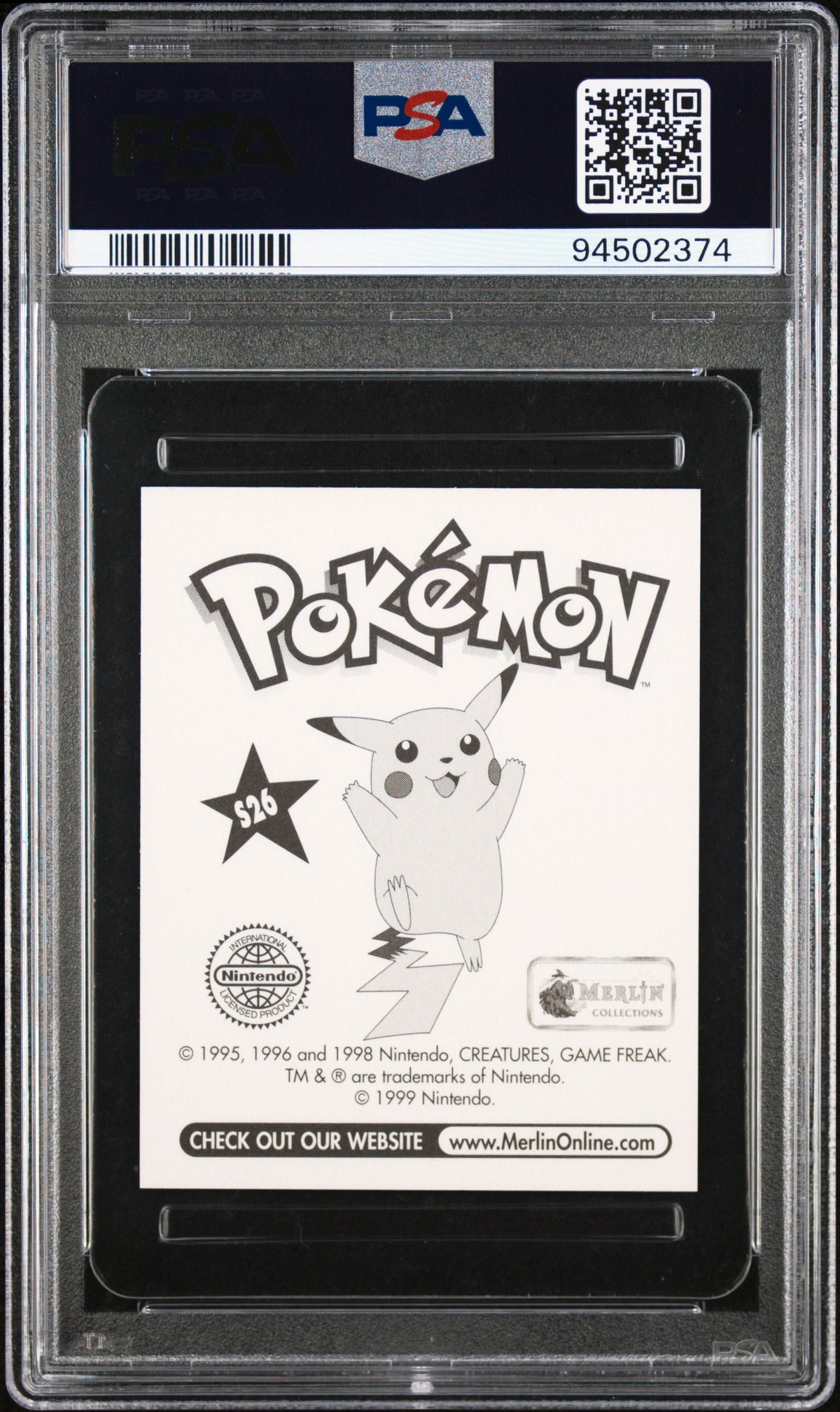 Ash 1999 Merlin Pokemon Prism #S26 PSA 9