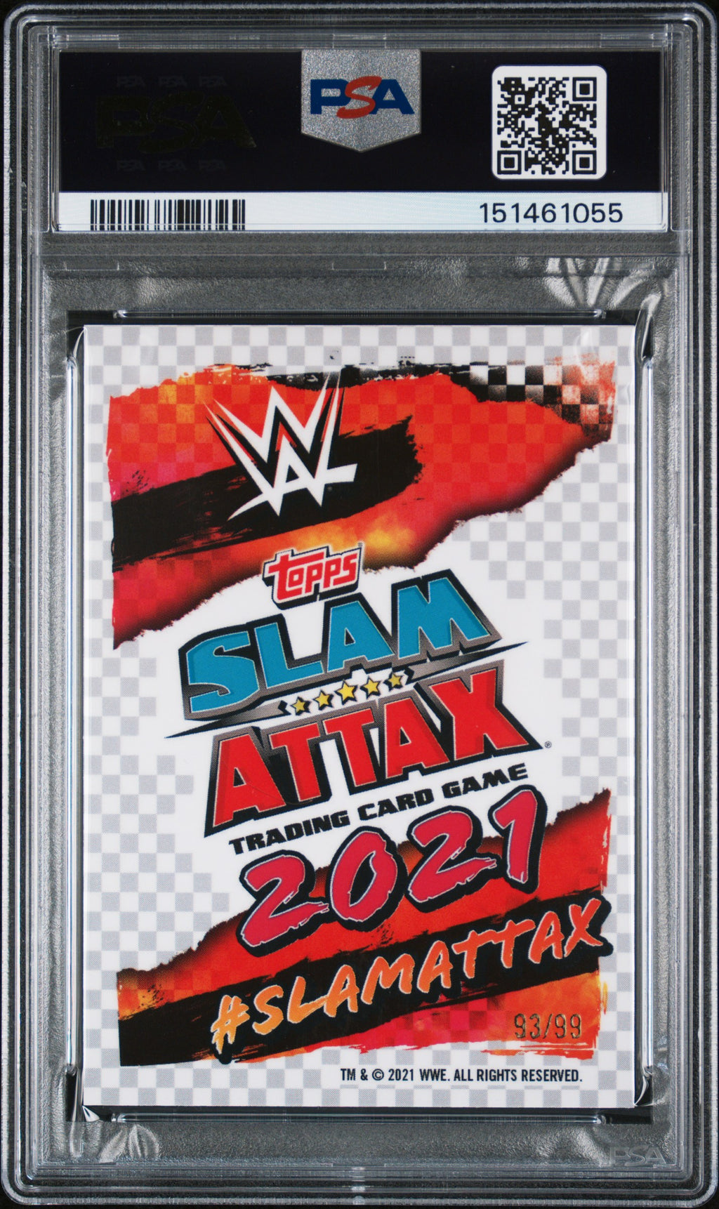 Jey Uso 2021 Topps Chrome WWE Slam Attax Yellow Refractor 93/99 PSA 10