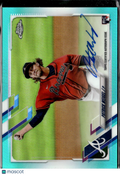 Patrick Weigel 2021 Topps Chrome RC Auto Aqua /199 Atlanta Braves