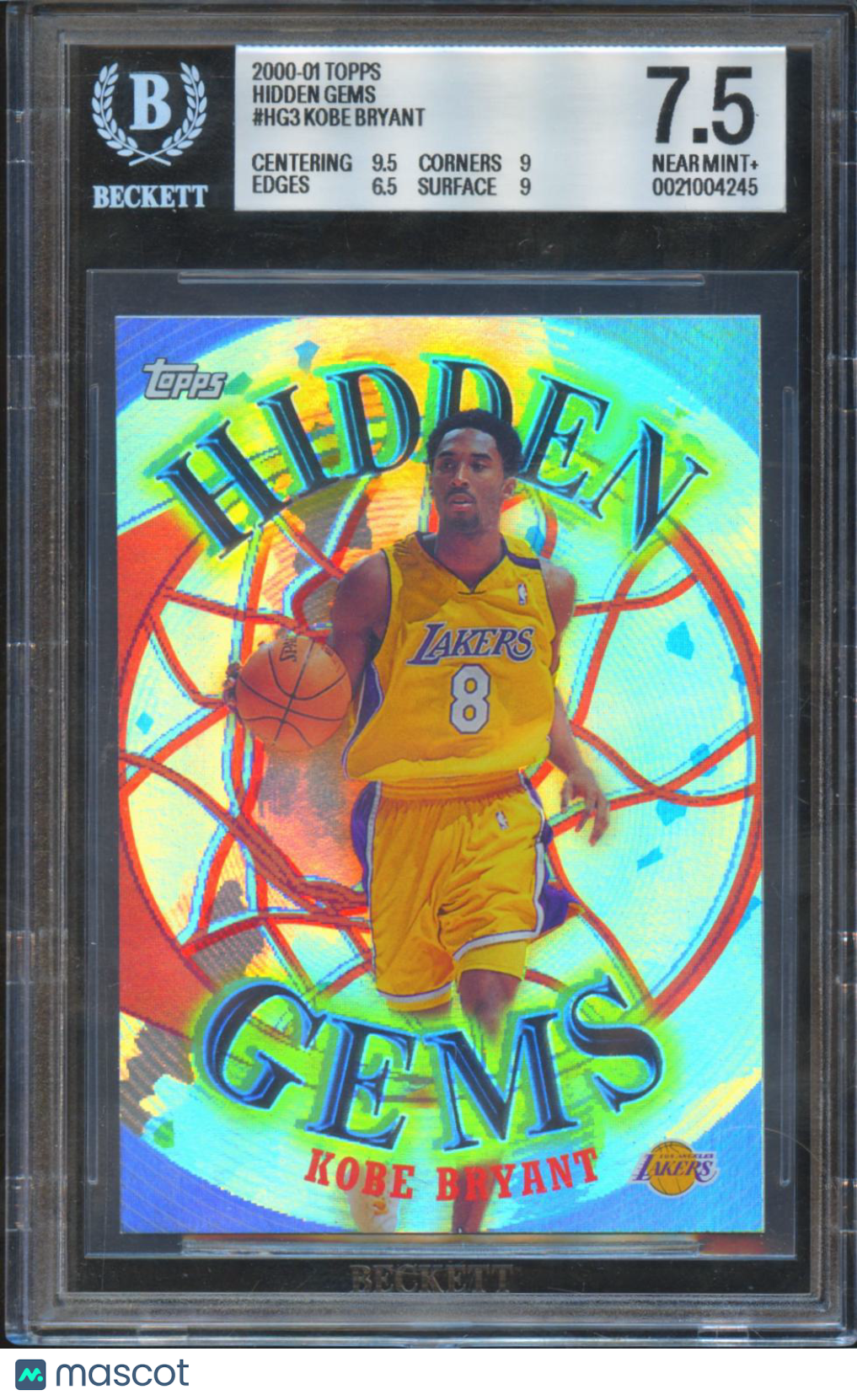 Kobe Bryant 2000-01 Topps Hidden Gems Los Angeles Lakers BGS 7.5