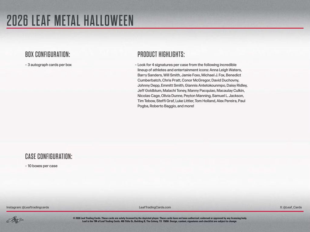 2026 Leaf Metal Halloween