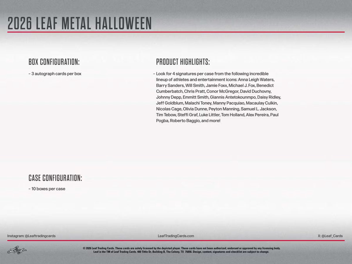 2026 Leaf Metal Halloween