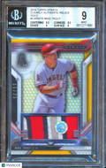 Mike Trout 2016 Topps Strata Game Worn Patch Relics Gold LA Angels 16/25 BGS 9