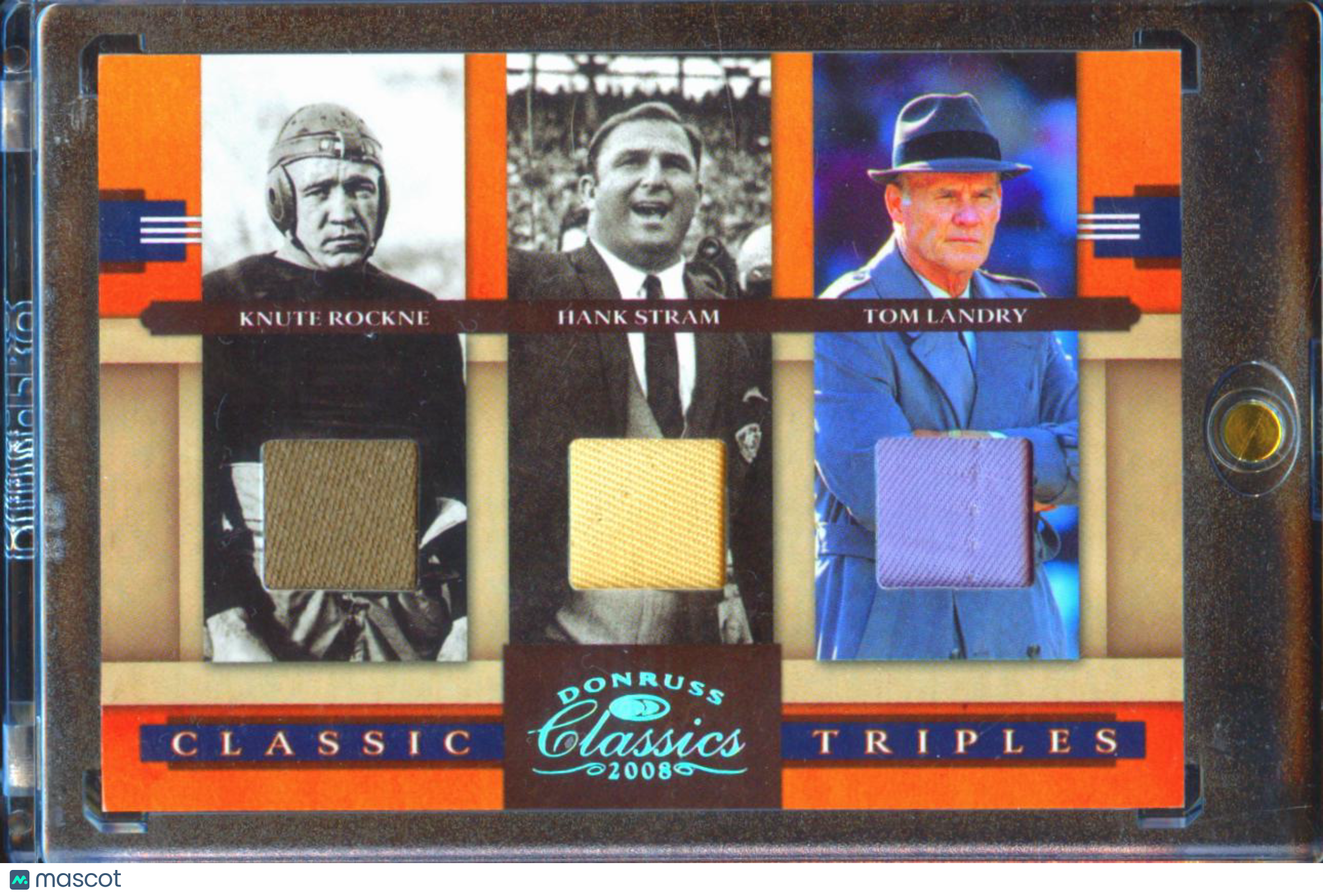 Knute Rockne / Tom Landry / Hank Stram 2008 Classics Game Worn Patches 124/250