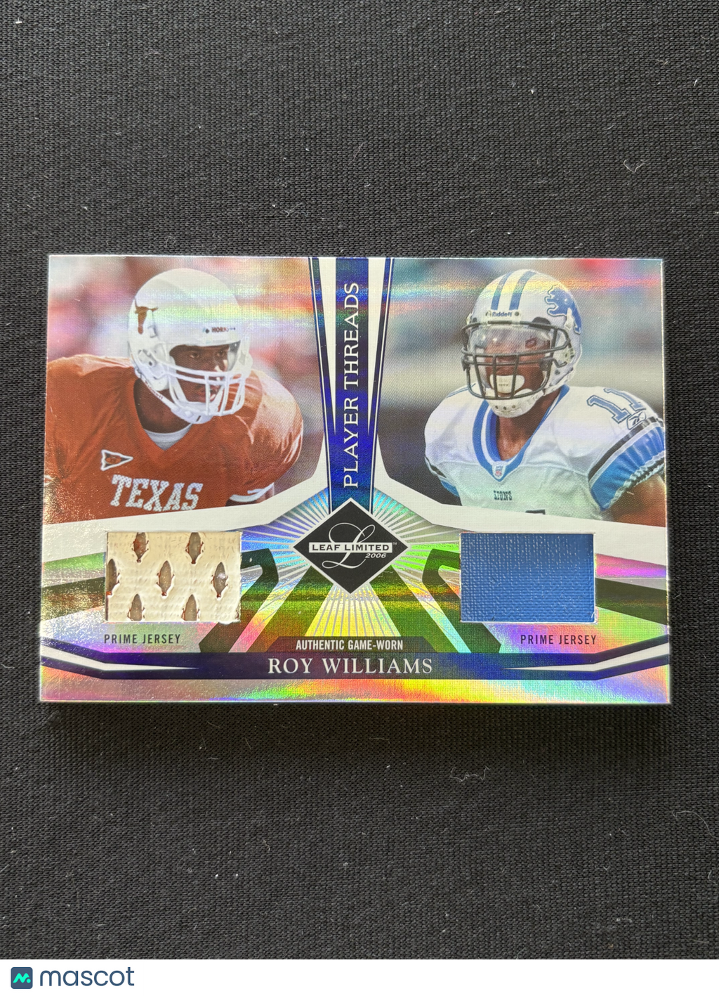 Roy Williams 2006 Leaf Limited Game Worn Jersey Patch Texas Longhorns Lions /30