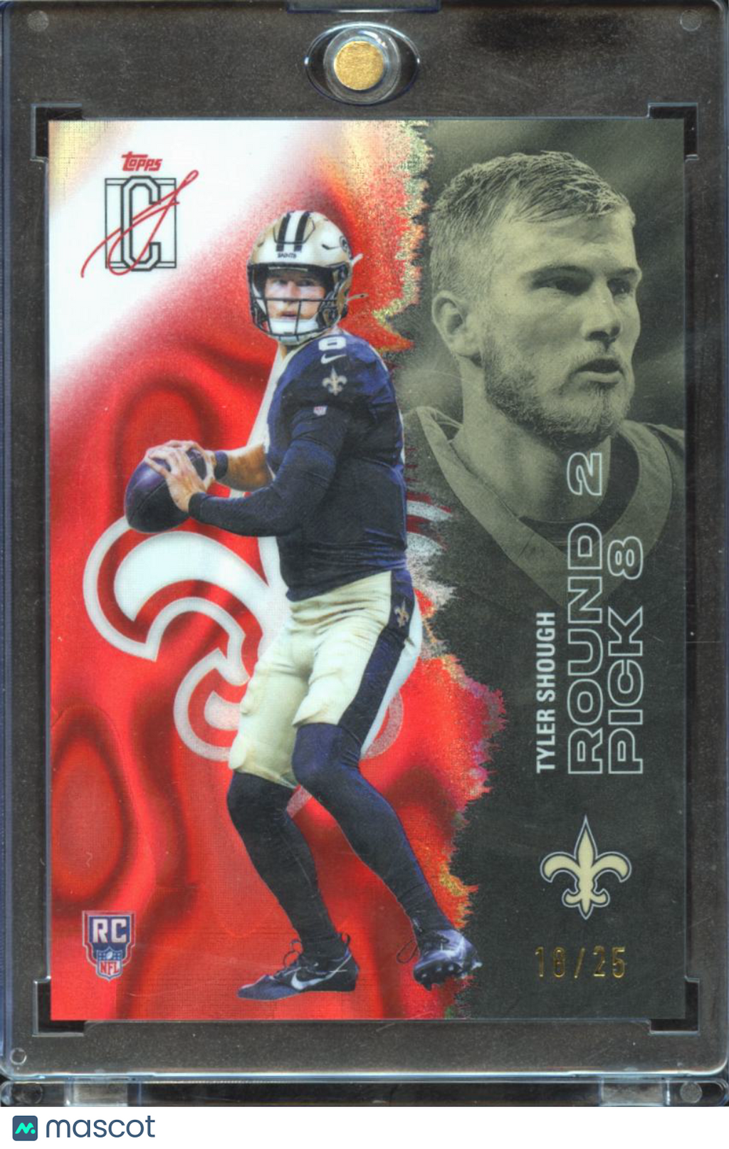 Tyler Shough 2025 Topps Signature Collection Orange Rookie RC Saints 18/25