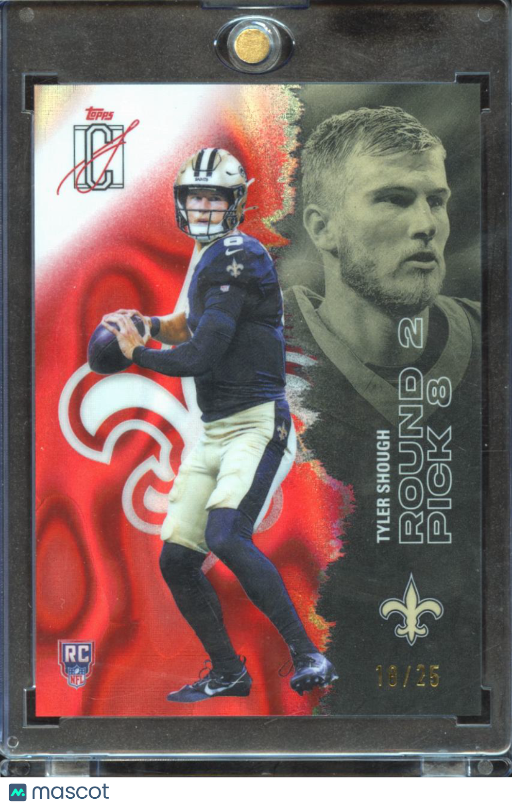 Tyler Shough 2025 Topps Signature Collection Orange Rookie RC Saints 18/25