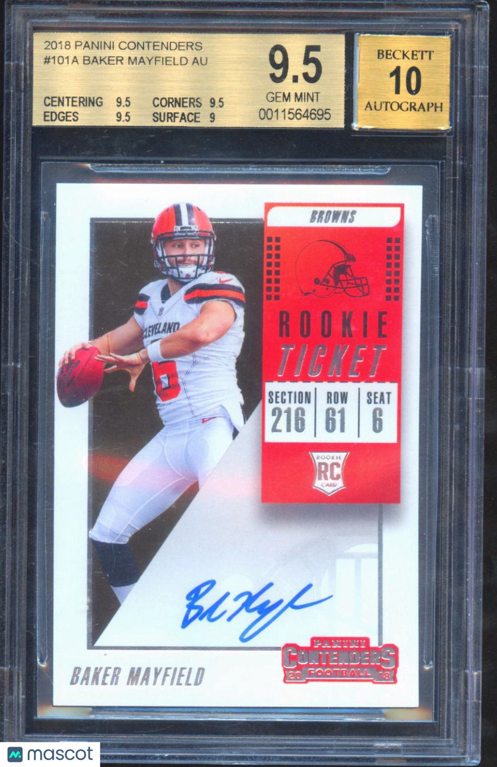 Baker Mayfield 2018 Contenders Auto Autograph RC Cleveland Browns BGS 9.5