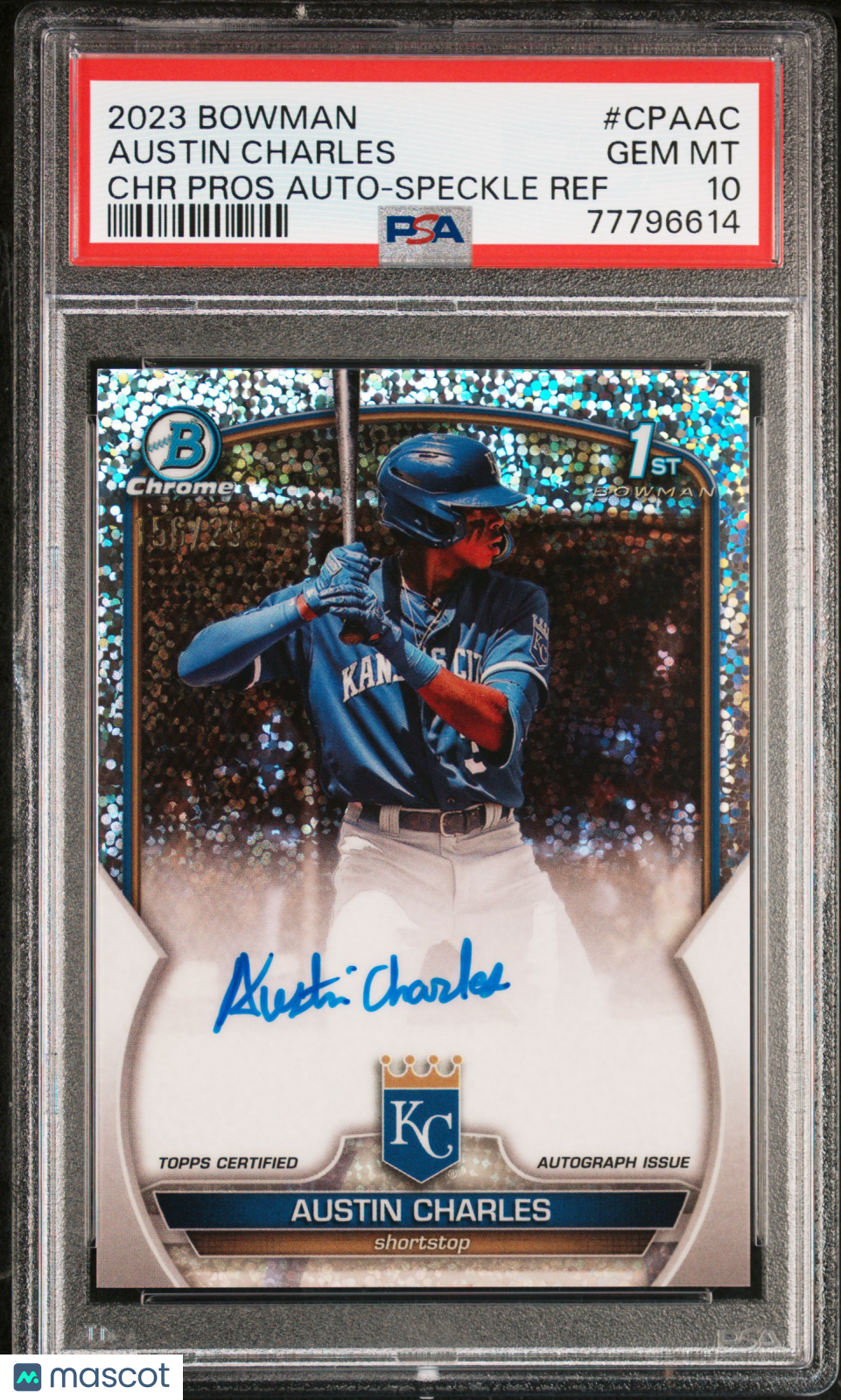 Austin Charles 2023 Bowman Chrome 1st Auto Autograph RC Royals 156/299 PSA 10