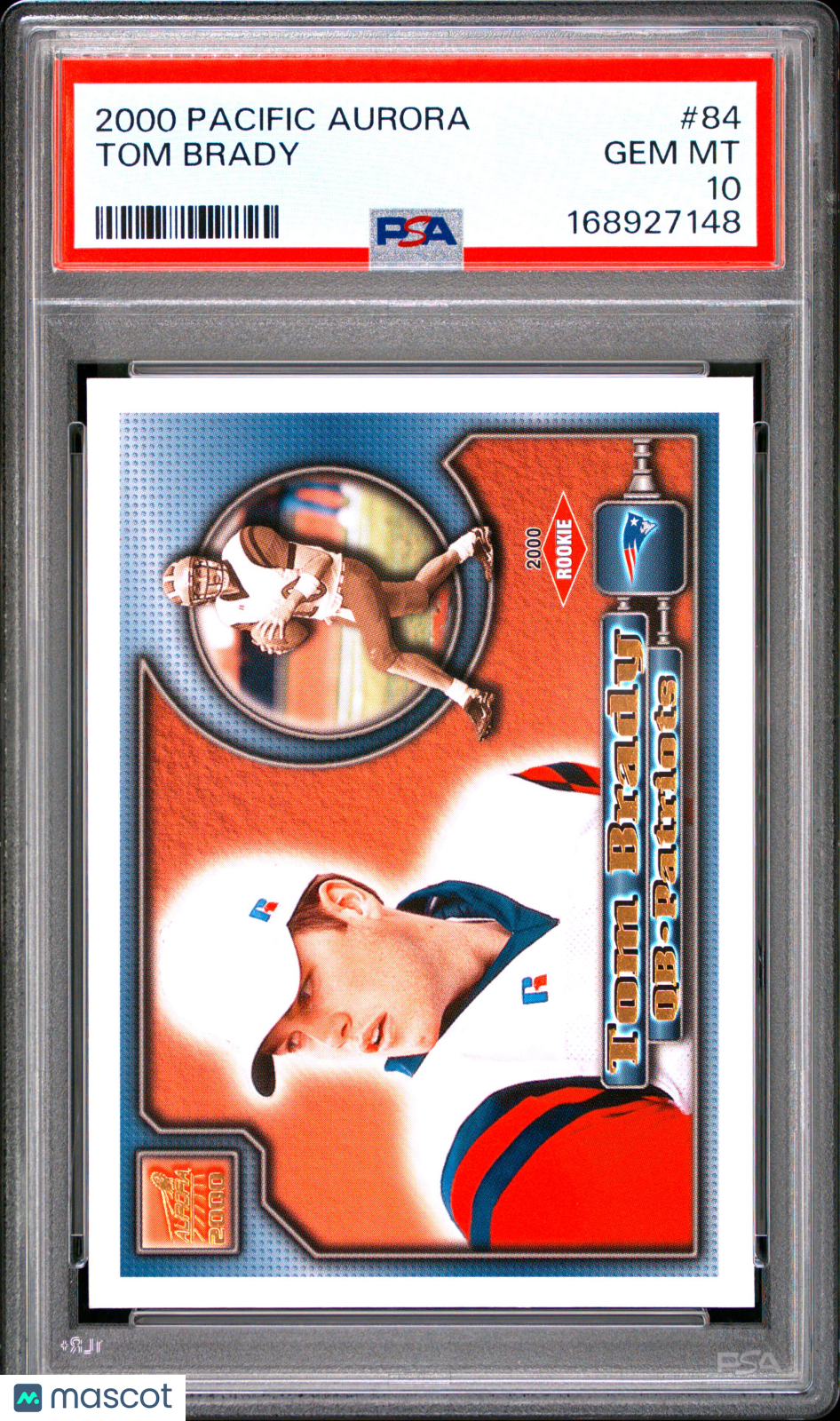 Tom Brady 2000 Pacific Aurora Rookie RC Michigan New England Patriots #84 PSA 10