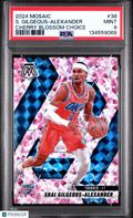 Shai Gilgeous-Alexander 2024-25 Mosaic Cherry Blossom Choice SSP Thunder PSA 9