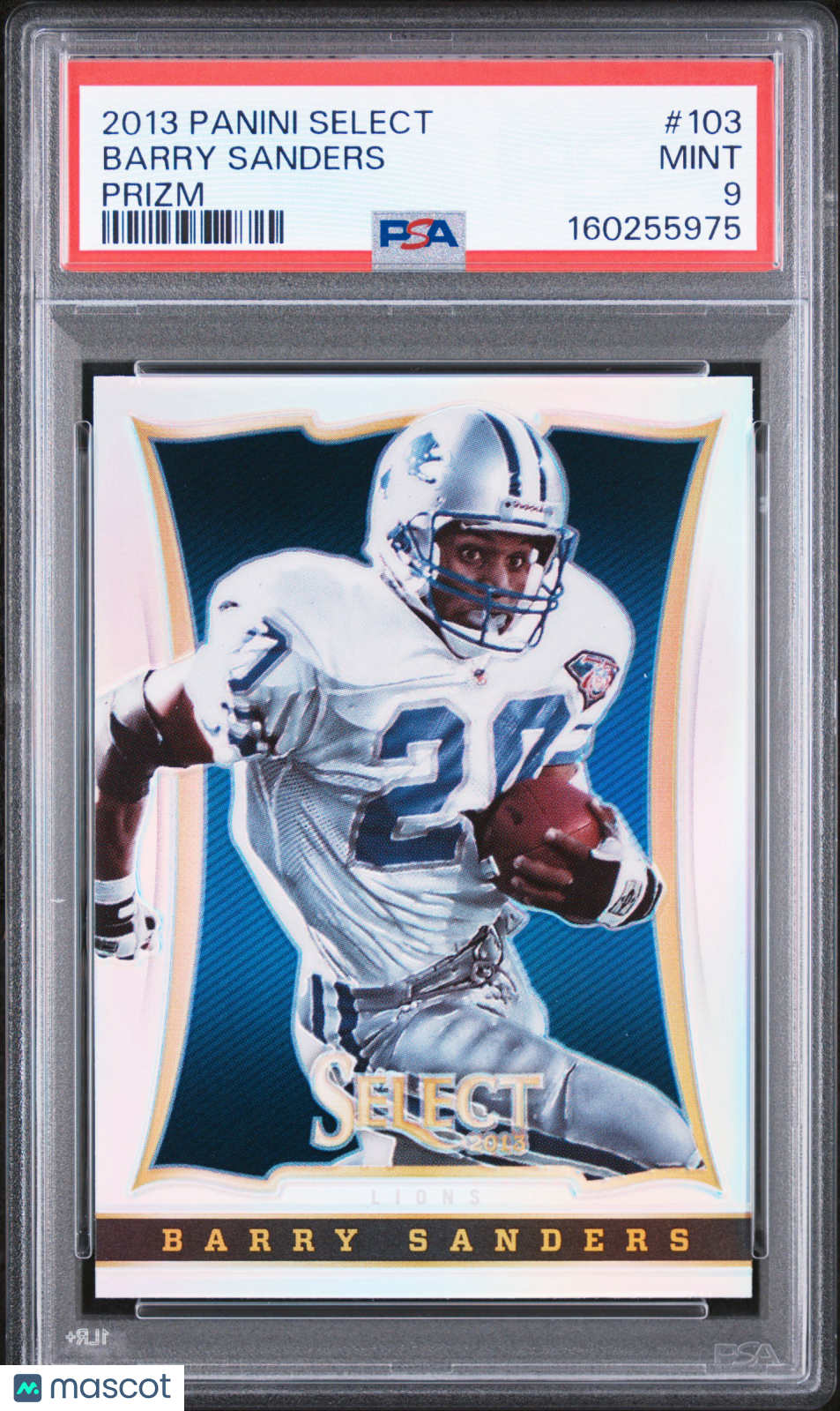 Barry Sanders 2013 Select Silver Prizm 1st Year Detroit Lions #103 PSA 9