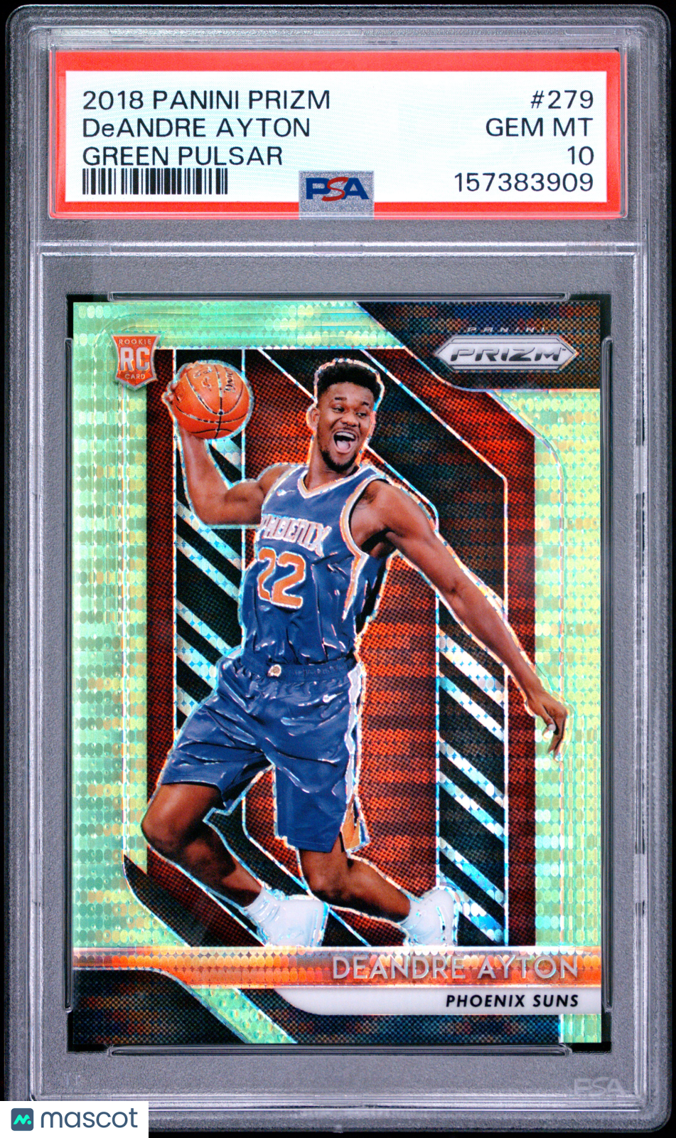 DeAndre Ayton 2018-19 Prizm Green Pulsar Rookie RC Phoenix Suns 9/25 PSA 10