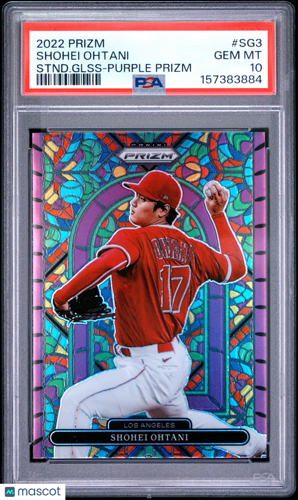 Shohei Ohtani 2022 Prizm Stained Glass Purple Los Angeles Angels #SG3 PSA 10